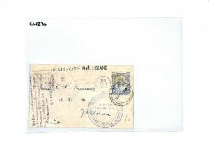 TONGA Niuafoʻou TIN CAN MAIL Postcard 1937 {samwells-covers} CW270