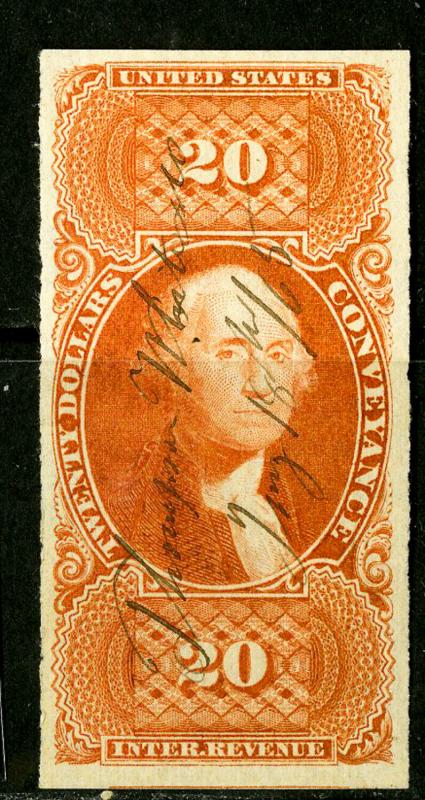 US Stamps # R98A 20c Revenue Scott Value $175.00