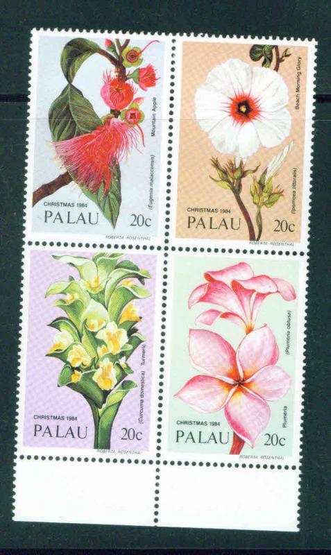 Palau US Trust Territory Scott 59-62 MNH** Block of 4 flo...