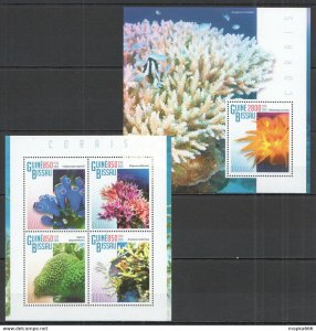 2015 Guinea-Bissau Fauna Marine Life Corals Kb+Bl ** Stamps St1158