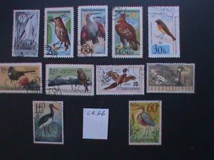 ​CZECHOSLOVAKIA 10- DIFFERENTS LOVELY BIRDS USED STAMPS VERY FINE CES-6