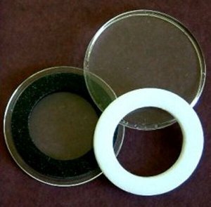 AIR-TITE Coin Holder - 40 mm- White Ring - $50 GOLD Comm, 1 oz Silver Buffalo