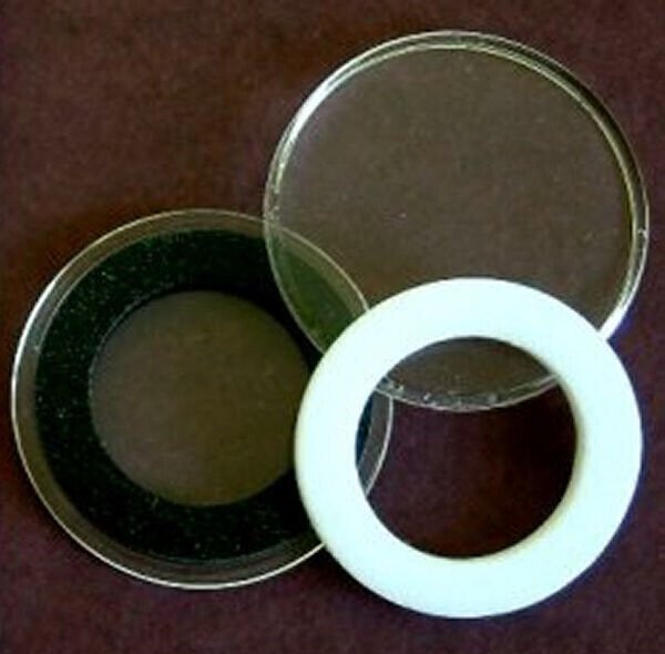 AIR-TITE Coin Holder - 40 mm- White Ring - $50 GOLD Comm, 1 oz Silver Buffalo 