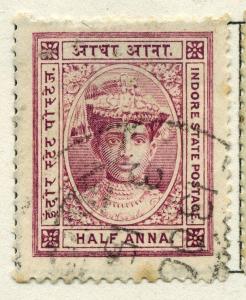 INDIA  INDORE 1904-9 early issue fine used 1/2a. value