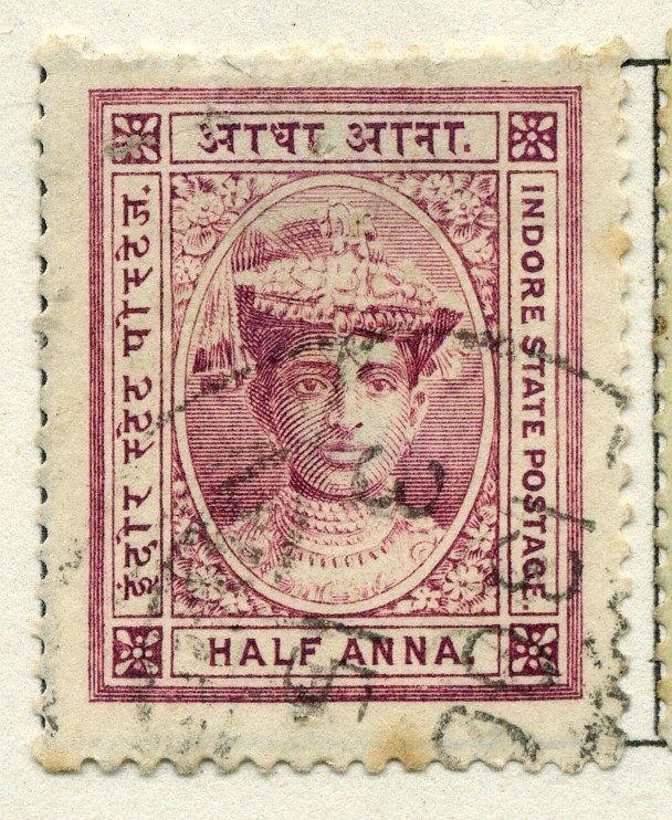 INDIA  INDORE 1904-9 early issue fine used 1/2a. value