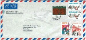 73983 - SINGAPORE - POSTAL HISTORY - LARGE COVER to SWITZERLAND 1973 Birds Coins