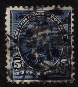 1898 US, 5c stamp, Used, Ulysses S. Grant, Sc 281