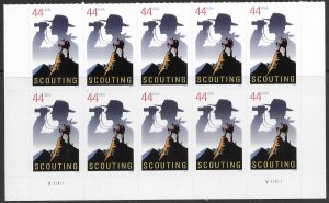 US #4472  MNH Plate block of 10.  Scouting.  Boy Scouts of America.  Very nice.