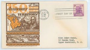 US 837 1938 3c Northwest territory/150th anniversary on an addressed FDC with a L.W. Staehle cachet.