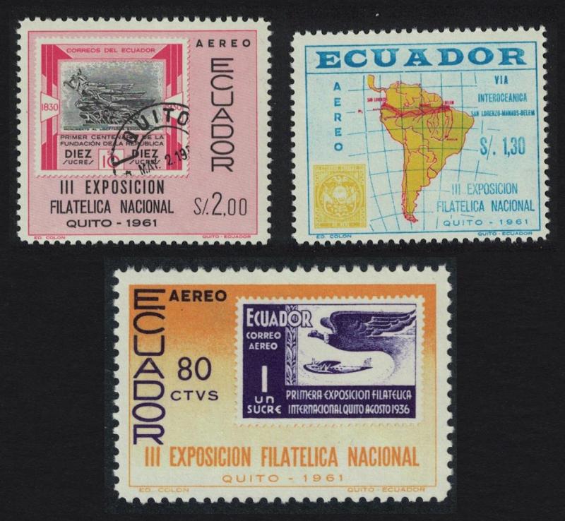 Ecuador 3rd International Philatelic Exhibition Quito 3v SG#1192-1194