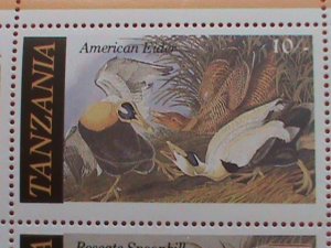 ​TANZANIA STAMP-1986 SC#309a,WILD LIFE IN PERIL-AUDUBON BIRDS -MNH STAMP SHEET