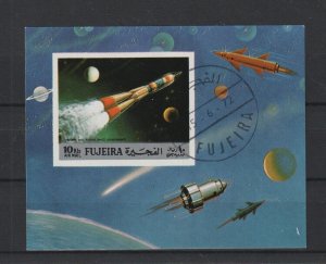 Fujeira 1972 -  Space Exploration Mini Sheet Mi-977/Block 102 B - Imperf - CTO