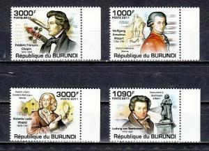 Burundi, 2011 issue. Classical Composers issue. ^
