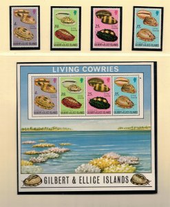 GILBERT & ELLICE ISL. Sc 241-4+244a NH SET+S/S OF 1975 - SEA SHELLS - (WG11)