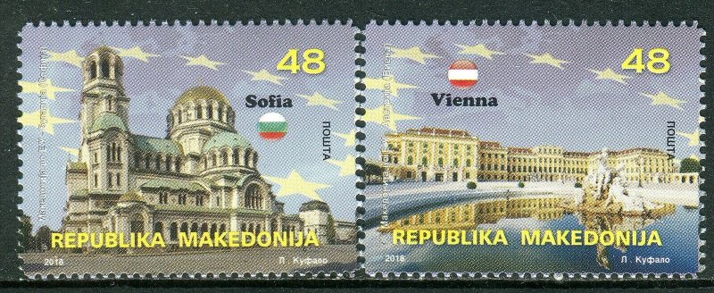 276 - MACEDONIA 2018- Macedonia in the European Union - Sofia - Vienna - MNH Set