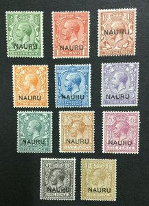 MOMEN: NAURU SG #1-12 1916-23 MINT OG H LOT #194730-3077