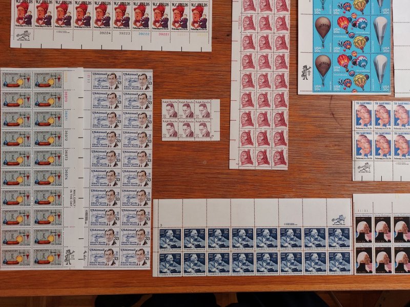 USA 1970-1990. Postage: stamps, sheets, booklets, valid Face value 100 $ (Lot52)
