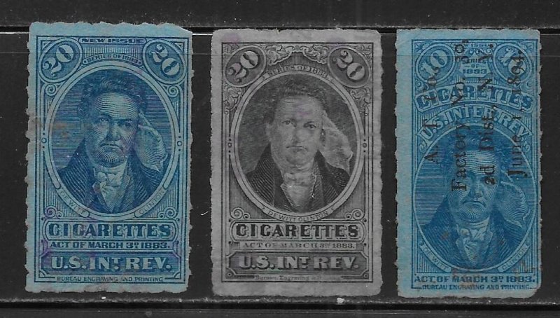 United States Revenue 1883/1893 Cigarettes