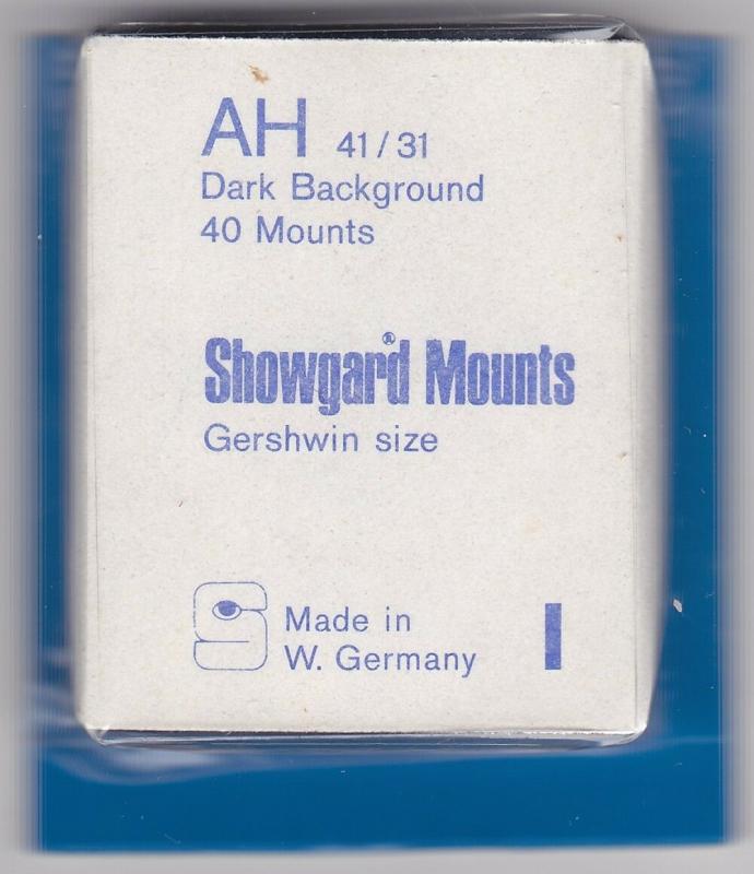 Showgard Stamp Mounts Size AH 41/31 BLACK Background Package of 40 BRAND NEW