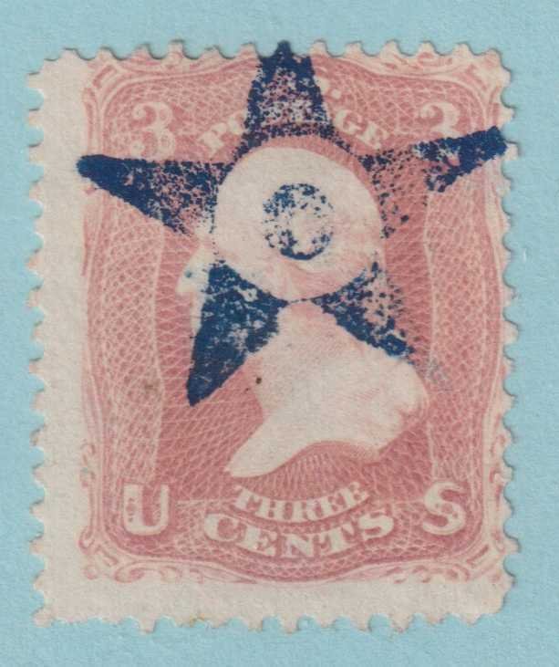 UNITED STATES 64b TINY THIN USED SPECTACULAR CANCEL!