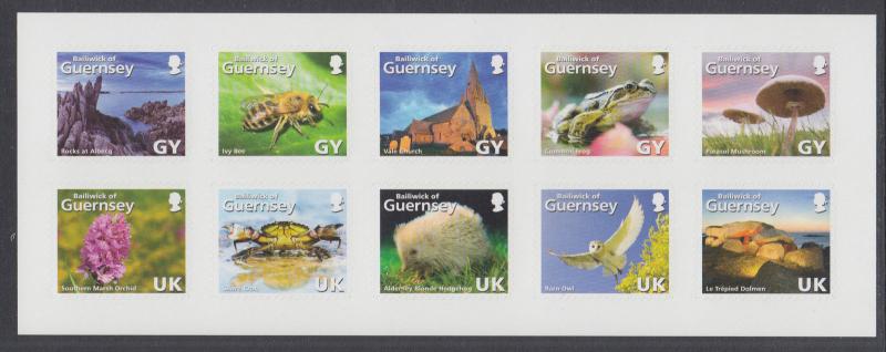 Guernsey Sc 925 MNH. 2007 Animals & Flora, se-tenant sheet of 10, VF