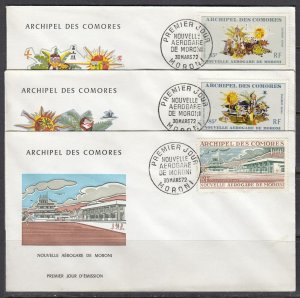 Comoro Islands Scott C39-41 FDC - New Airport in Moroni