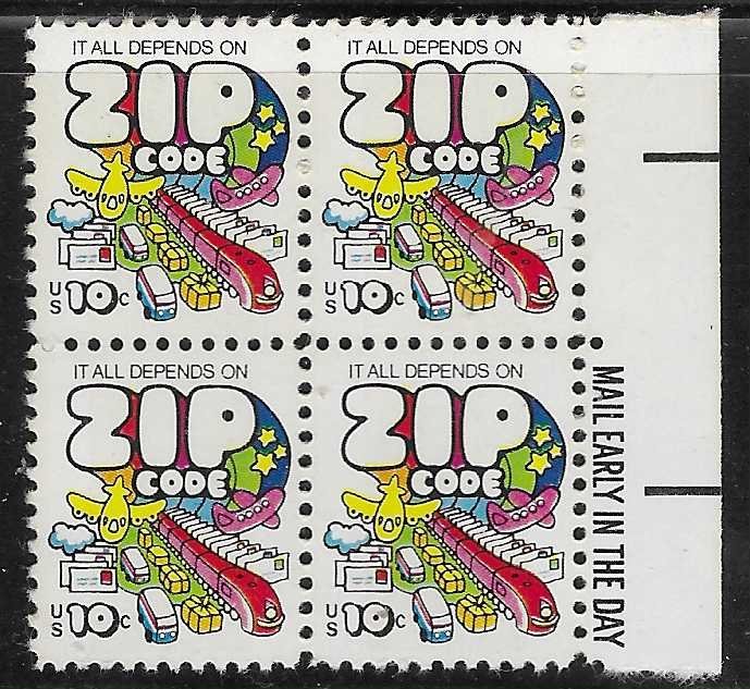 US#1511 Zip Code 10c ZIP Mail Early of 4  (MNH) CV$1.00