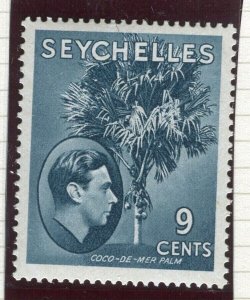 SEYCHELLES; 1938 early GVI issue Mint hinged Shade of 9c. Chalk paper value