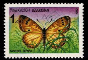 Uzbekistan Scott 2 MNH**  Butterfly stamp