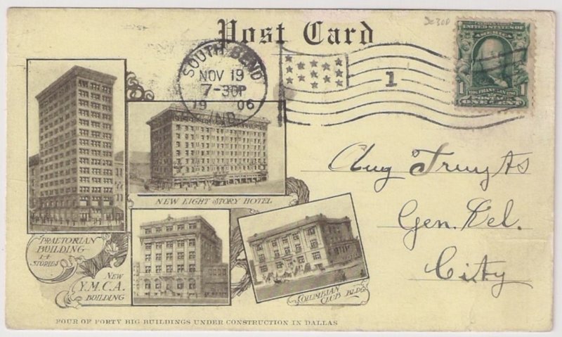 EXPOSITION ITEM: 1c #300 DALLAS STATE FAIR POST CARD 1906 JUDAICA very fine!