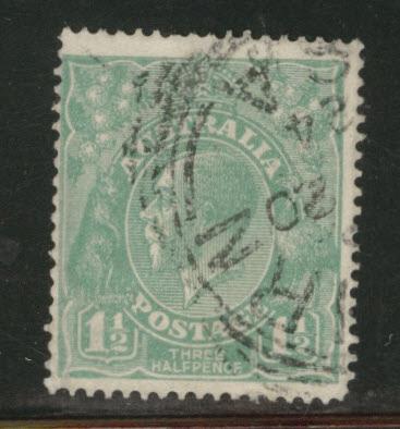 Australia Scott 25 used 1.5 p green KGV 1923 stamp