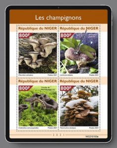 Niger - 2021 Mushrooms and Insects - 4 Stamp Sheet - NIG210103a