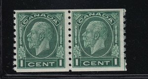 Canada Scott # 205 Pair F-VF mint lightly hinged nice color cv $ 30 ! see pic !