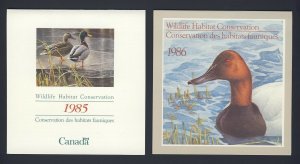 2x  Wildlife Habitat Conservation Booklets 1985 & 1986 w stamps VD Value= $30.00