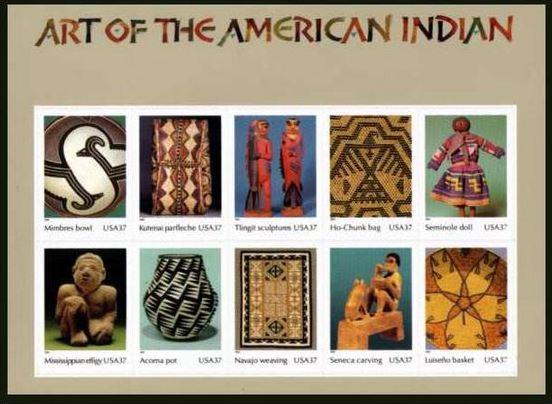 USA 2004 Indian  art  sheet of 10  $ 3.70 MNH SC 3873sp YV BF3574-83 MI B3853...