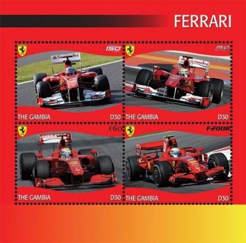 Gambia 2012 - Ferrari - Formula 1 racing - sheet of 4 Stamps - Scott #3418 - MNH