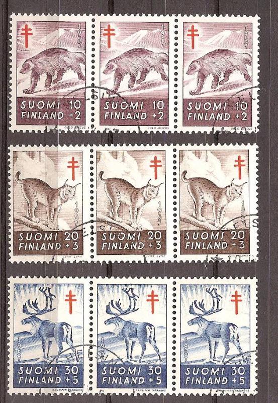 Finland 1957 - Mi. 478-80 (Animals) - Used - R0226