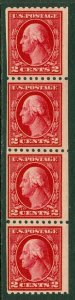 EDW1949SELL : USA 1914 Scott #442 Coil strip of 4. Fine-Very Fine, MNH. Cat $110