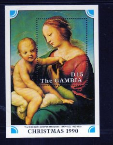 GAMBIA #1042 1990 MADONNA BY RAPHAEL MINT VF NH O.G S/S