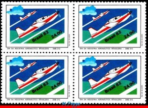 1823 BRAZIL 1982 AVIATION INDUSTRY DAY, EMBRAER PLANES MI# 1930 C-1287 BLOCK MNH