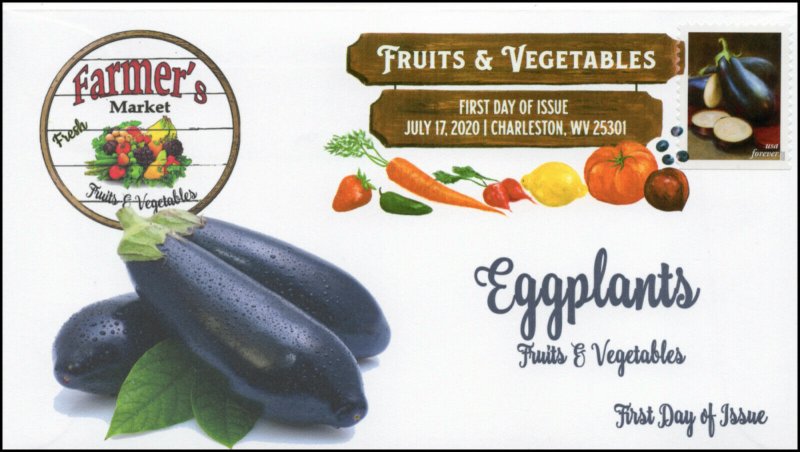 20-162, 2020, SC 5492, Fruits & Vegetables, FDC, Digital Color Postmark,