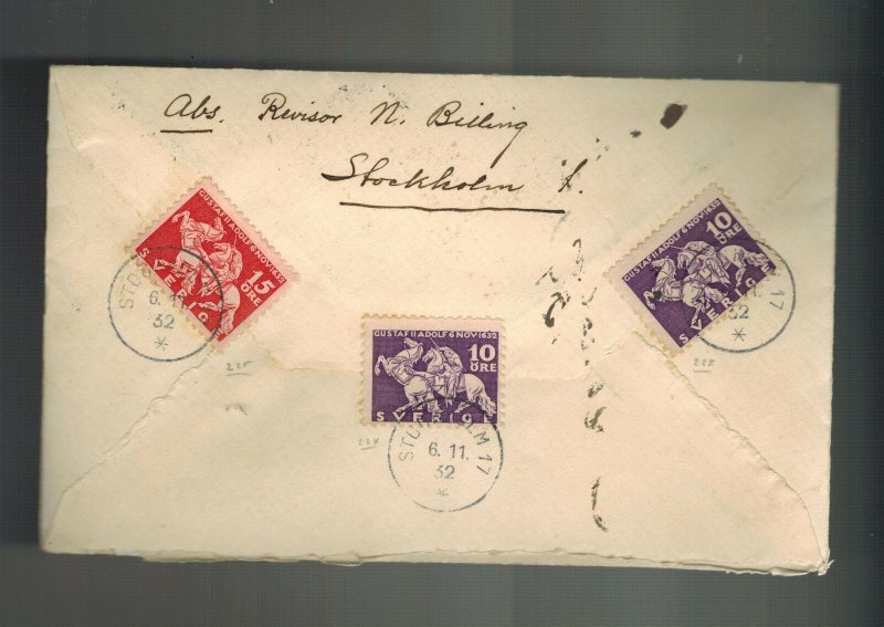 1932 Stockholm Sweden Cover to Amsterdam Holland