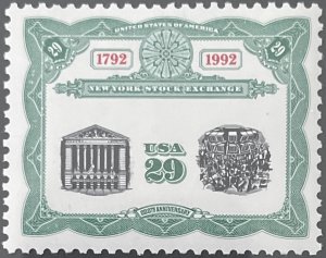 Scott #2630 1992 29¢ New York Stock Exchange MNH OG