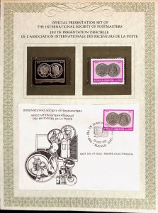 Argentina silver stamp + cover International Society of Postmasters