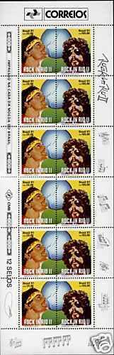 Brazil 2298-9 Sheet MNH Music, Rock in Rio II, Globe