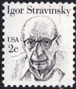 SC#1845 2¢ Great Americans: Igor Stravinsky Single (1982) MNH