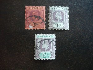 Stamps - Fiji - Scott# 60,64,65 - Used Part Set of 3 Stamps