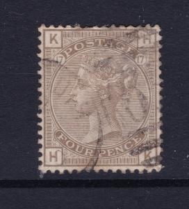 Great Britain a QV 4d grey brown from 1880 used