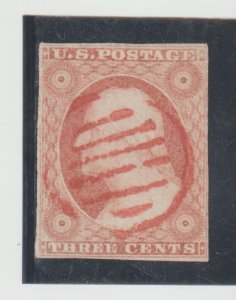 US Scott #11a Used SON Red Grid Fancy Cancel CXL  3c George Washington