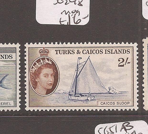 Turks & Caicos QE 2/- Ship SG 248 MOG (9dbm)